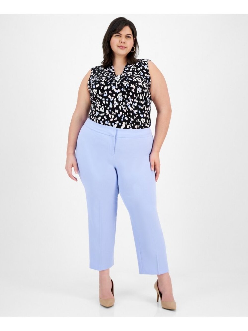 Kasper Plus Size Straight-Leg Pants Blue Size 20W MSRP $89